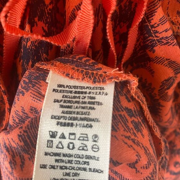 Free people coral tone orange and black geometric tank top spaghetti strap - Picture 5 of 8